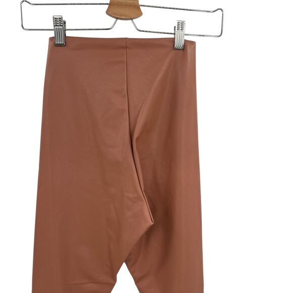 Commando Faux Leather Leggings Skinny‎ Coated Smoothing Tan Brown Size Small - Picture 7 of 9